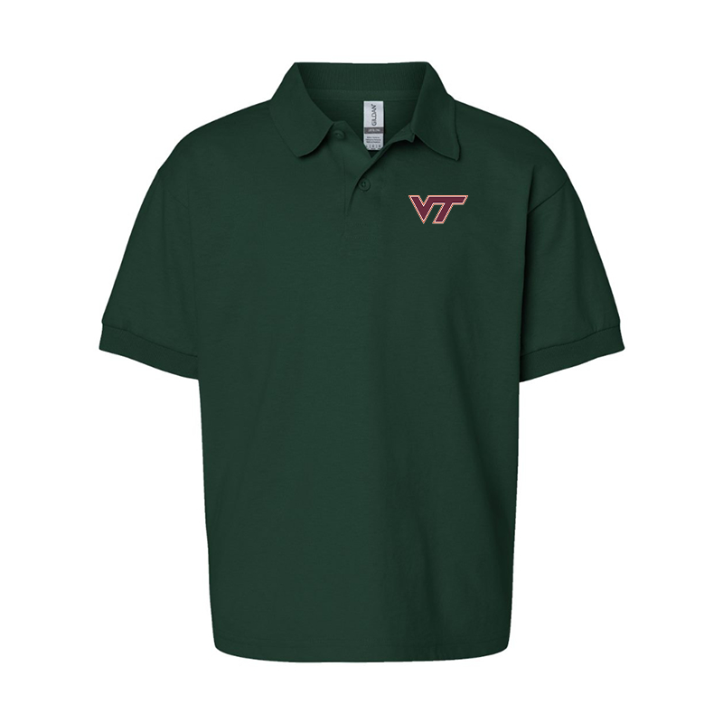 Youth Virginia Tech Hokies  Gildan Dry Blend Jersey Polo